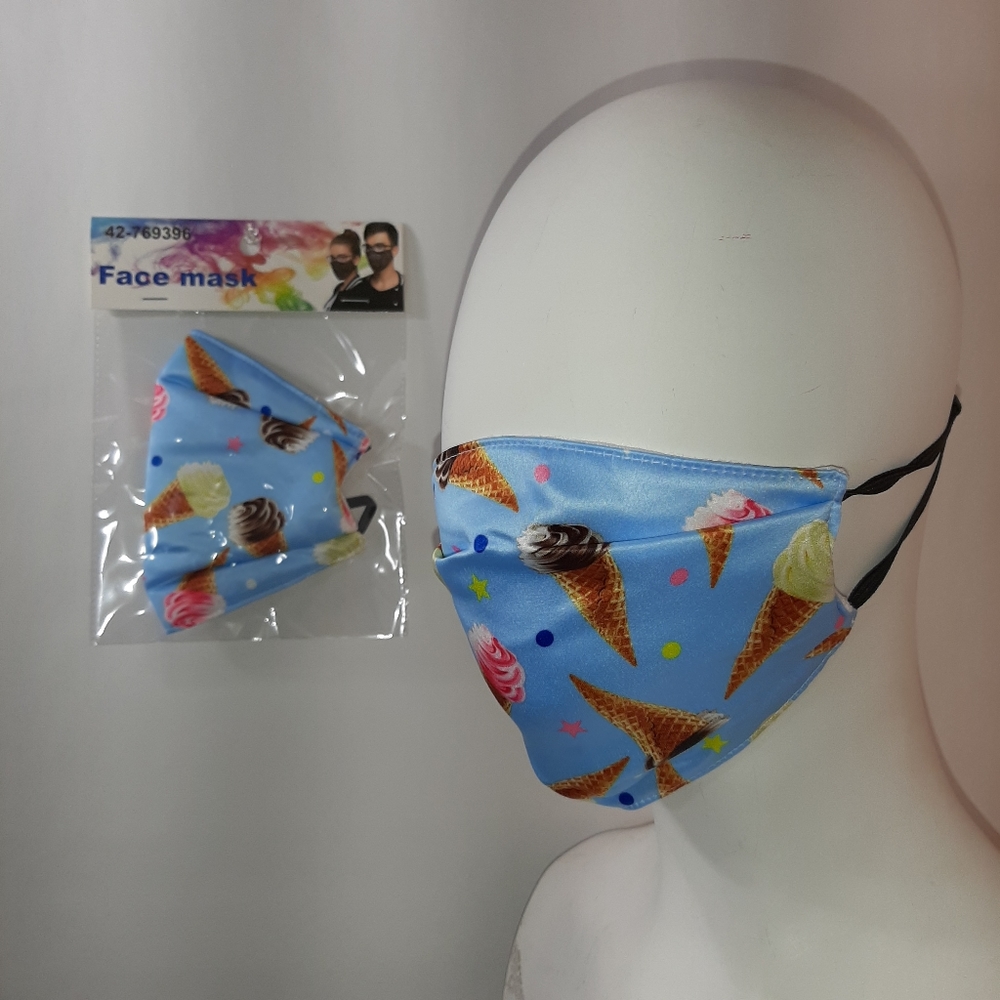 3/$18🛍 New Ice Cream Blue Face Mask Covering